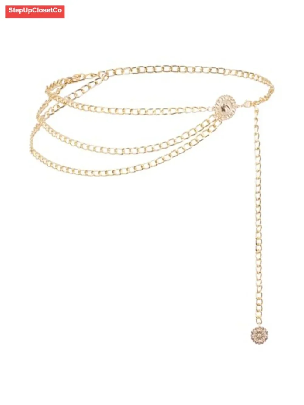 Multilayer Metal Waist Chain Belt for Dresses Jeans Western Link Chain